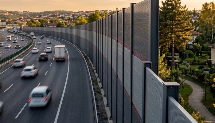 Elit Acoustic akustik bariyer duvarları: karayolu ve sanayi tesisi çevresine kurulan modüler emici gürültü bariyeri