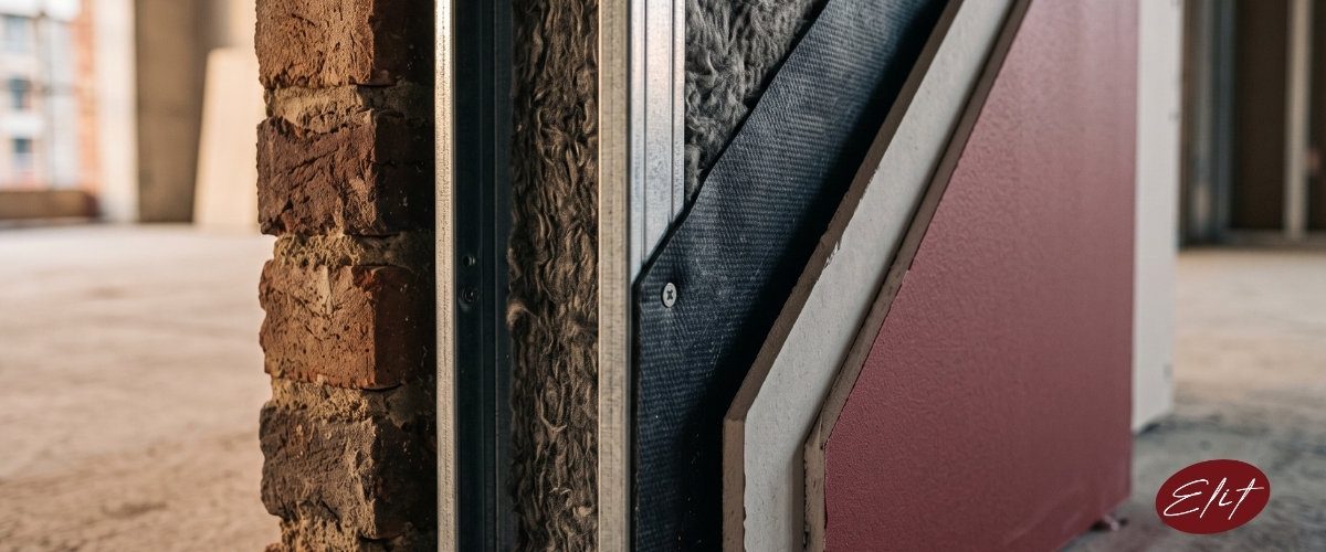 Elit Acoustic duvar ses yalıtımı: bağımsız karkas, taş yünü ve bariyerli sistem uygulaması