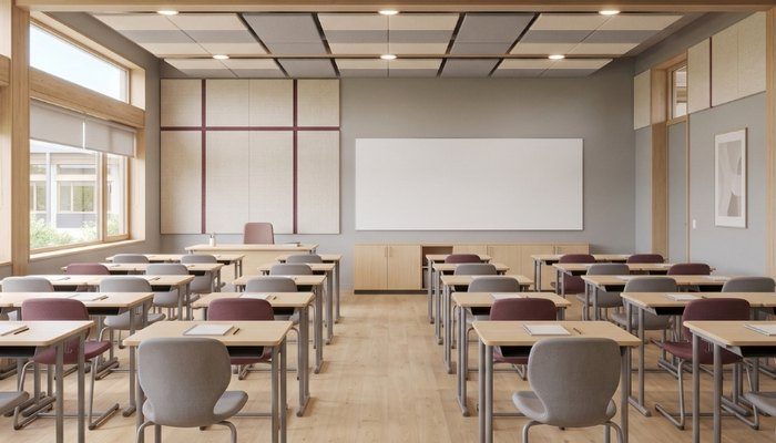 Elit Acoustic okul akustiği: derslik akustik tavan ve duvar paneli uygulaması