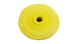 Yatık duran akustik EVA şilte rulosunun üstten görünen spiral sarım katmanları