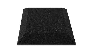 Pahlı kenarlı kare akustik sünger panel, üstten alçak açıyla yüzey dokusu