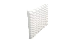 Dik konumda duran beyaz special sünger levhası ve profil derinliği