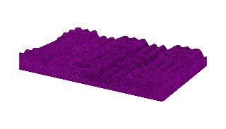 Magenta renkli labirent süngerin açılı görünümde kanal derinliği