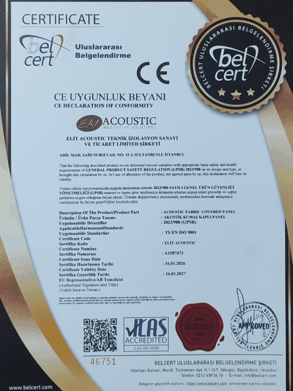 Elit Acoustic CE Uygunluk Belgesi