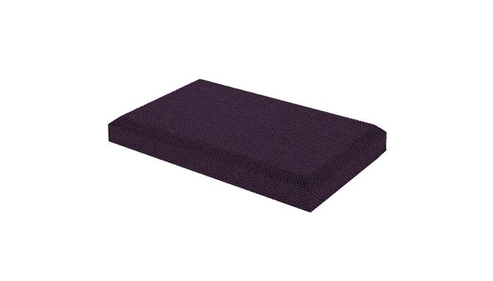 Koyu mürdüm keten dokulu kumaş kaplı şevli pahlı kenarlı akustik panel
