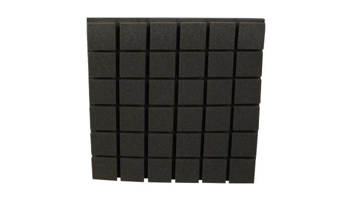 Kare akustik süngerin üstten görünümü ve eşit kare blok ızgara deseni