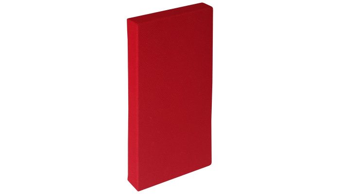 Kırmızı düz kenarlı kalın akustik pano panel açılı çekim