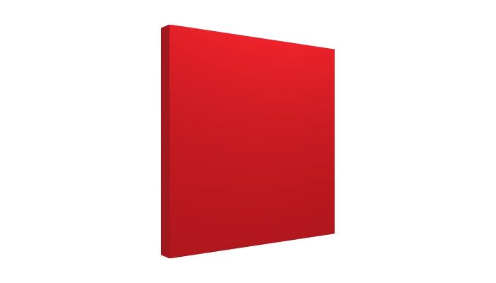 Kırmızı kumaş kaplı akustik pano panel