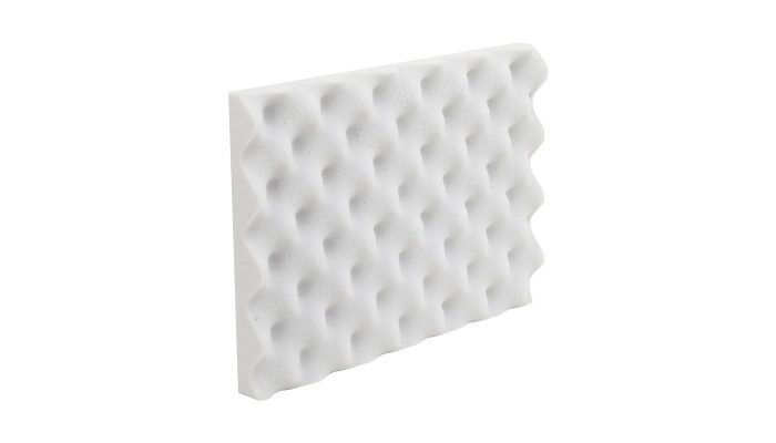 Beyaz yumurta sünger plakasının açılı görünümü ve yumurta viyolü yüzeyi