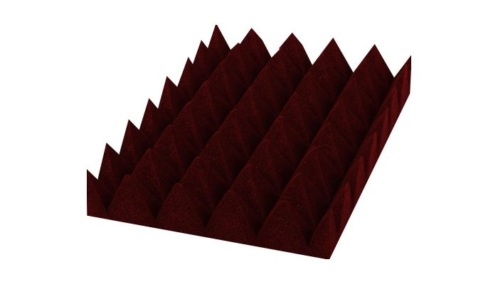 Bordo piramit sünger plakası açılı üstten görünümde