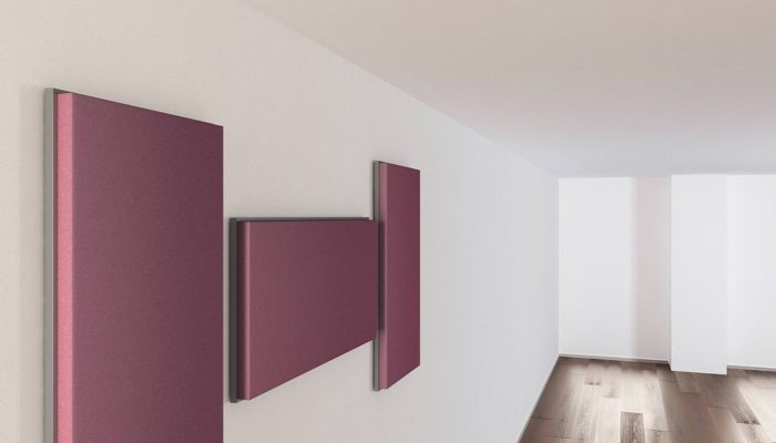 Duvara monte edilmiş bordo düz akustik panel