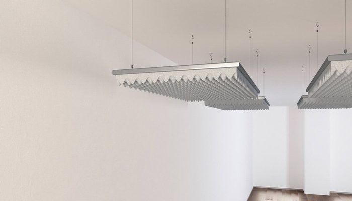 Tavana asılmış gri yanmaz yumurta sünger baffle panelleri