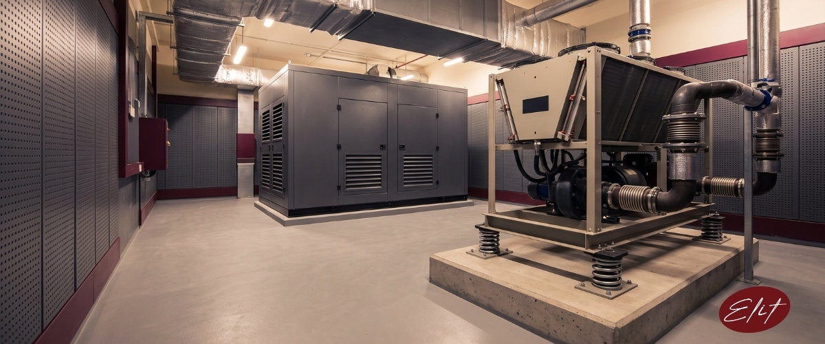 Elit Acoustic makine dairesi ses ve titreşim yalıtımı: jeneratör, chiller ve pompa izolasyonu uygulaması